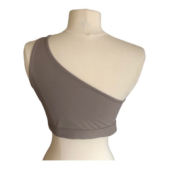 Set Active Effortlessly One Shoulder Sportbody Taupe Bra Top Small - Picture 4 of 6